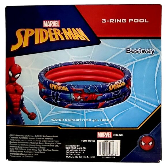 Marvel Spider Man Bestway 3 Ring Kiddie Pool Summer Fun - Picture 2 of 6